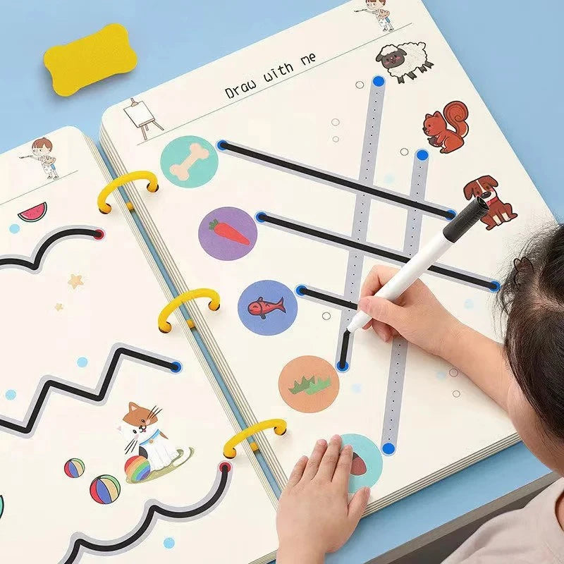 Magical Tracing Workbook Reusable Control Training Book - Children's Education