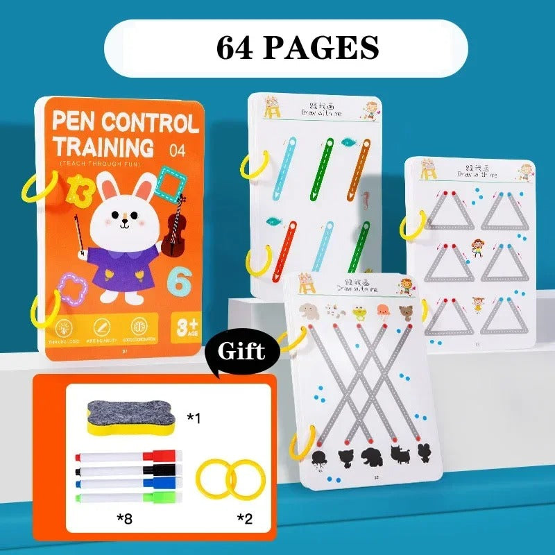 Magical Tracing Workbook Reusable Control Training Book - Children's Education