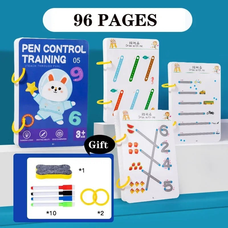 Magical Tracing Workbook Reusable Control Training Book - Children's Education