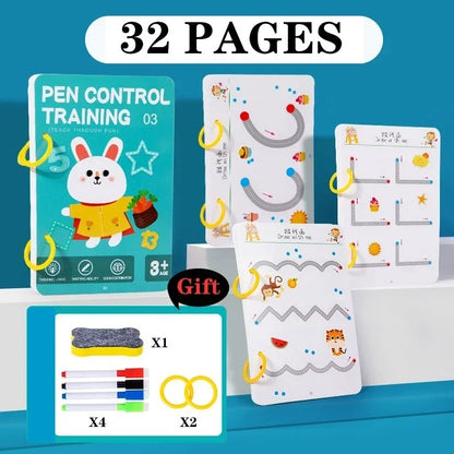 Magical Tracing Workbook Reusable Control Training Book - Children's Education